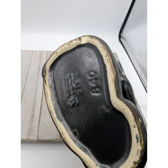 Vintage Shawnee Pottery Antelope Black Planter Vase Mother Baby #840 Damaged - Picture 10 of 10